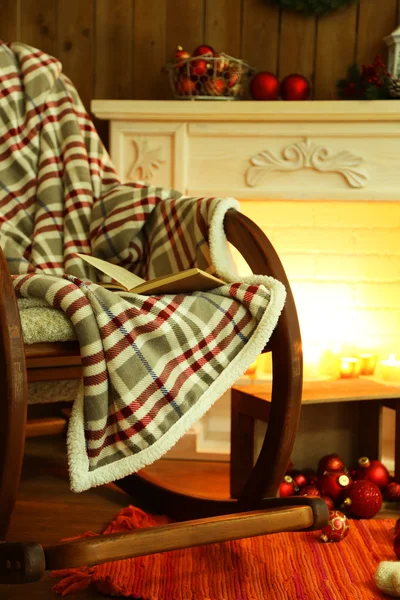 Rocking chair with plaid