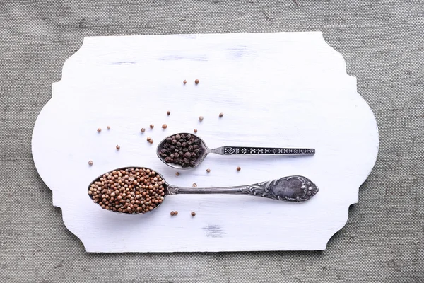 Seasonings in metal spoons