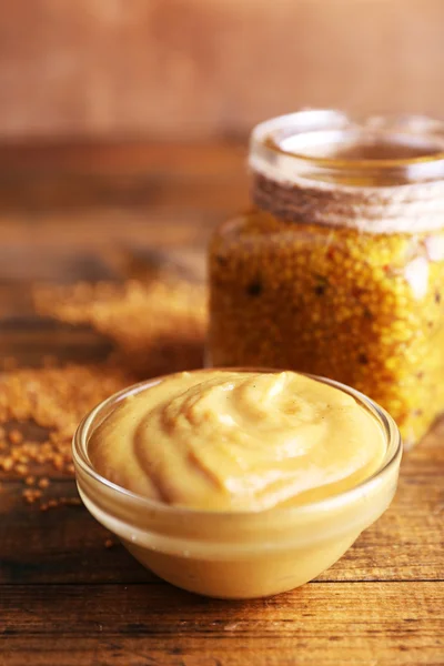 Dijon Mustard in glass jar