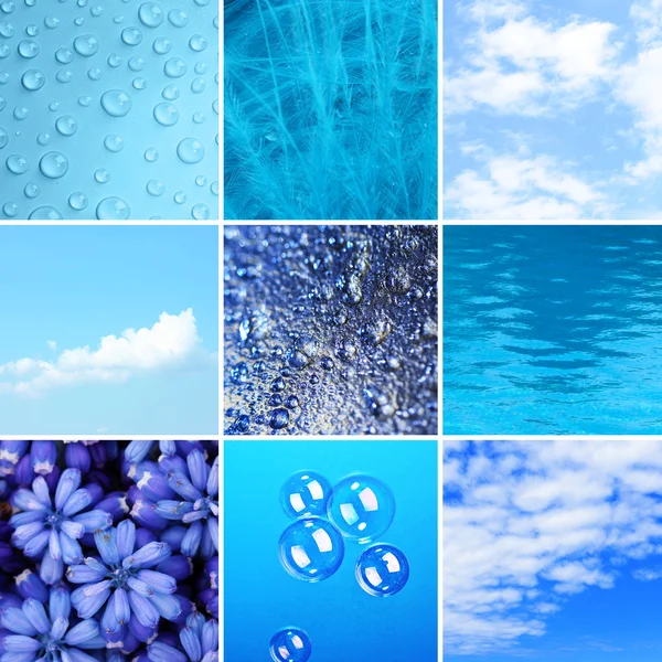 Blue color samples collage