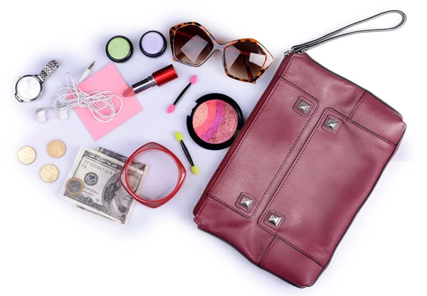 Ladies handbag with accessories