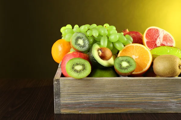 Assortment of fruits in box