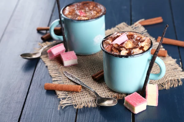 Hot coffee with marshmallow