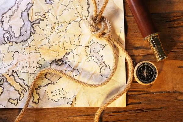 World map and rope