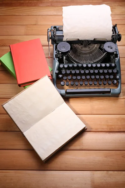 Antique Typewriter. Vintage Typewriter Machine on wooden table