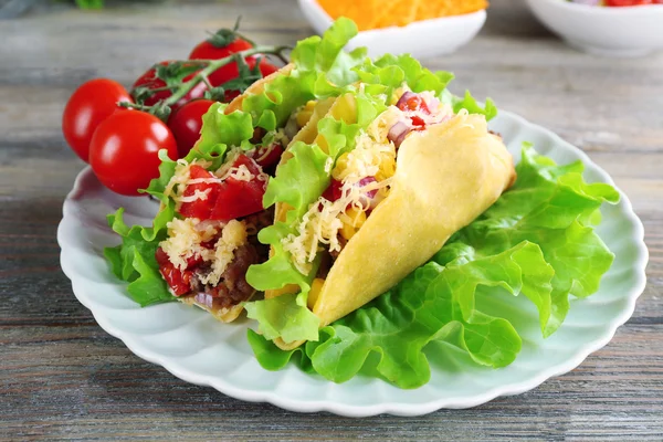 Tasty taco with vegetables