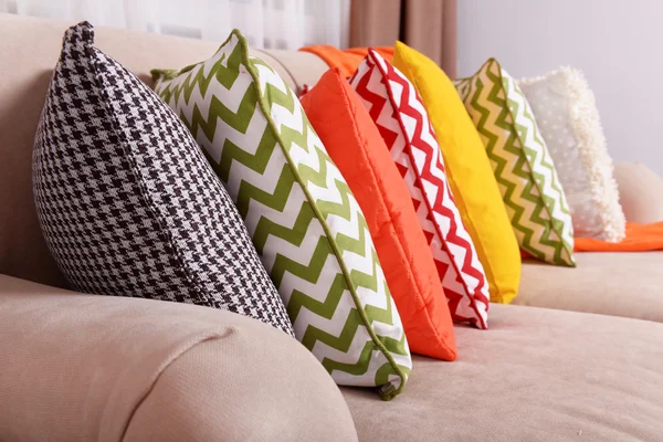 Colorful pillows in room