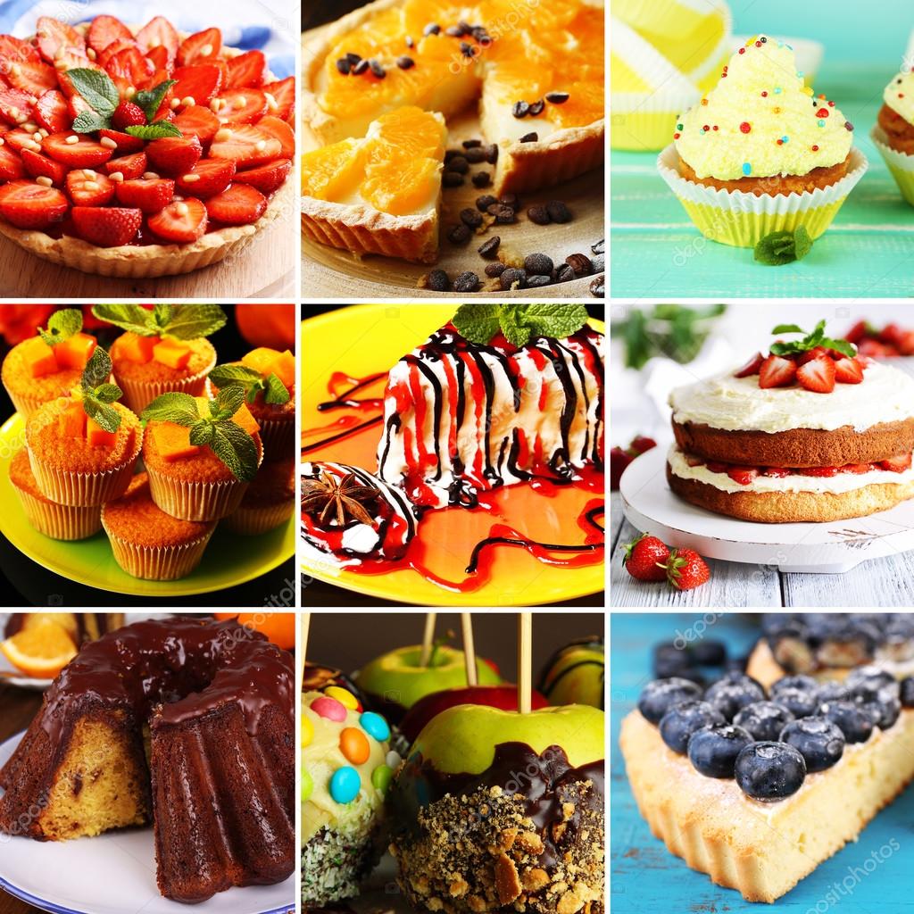 Delicious desserts collage — Stock Photo © belchonock 73324965