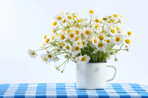 Beautiful bouquet of daisies in cup