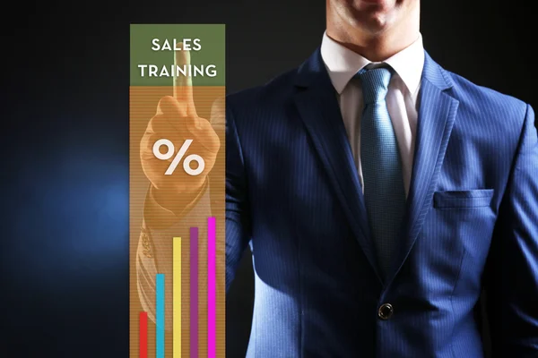 Businessman presents sales training
