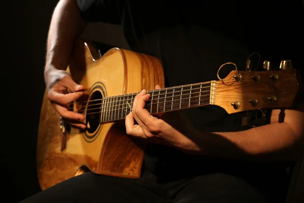 Man playing on guitar