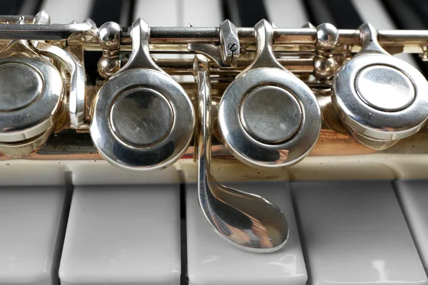 Flute and piano close up