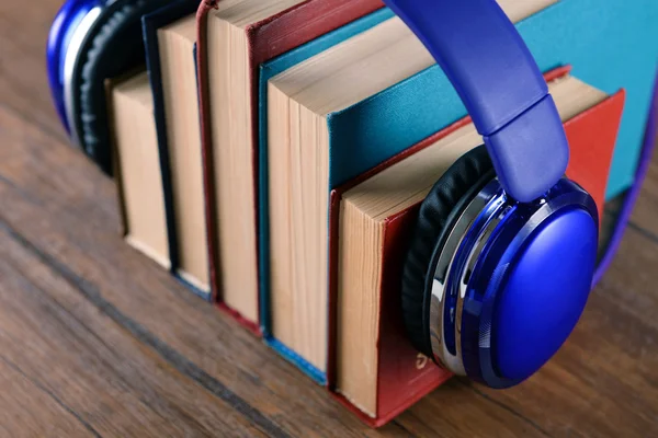 Books and headphones as audio books