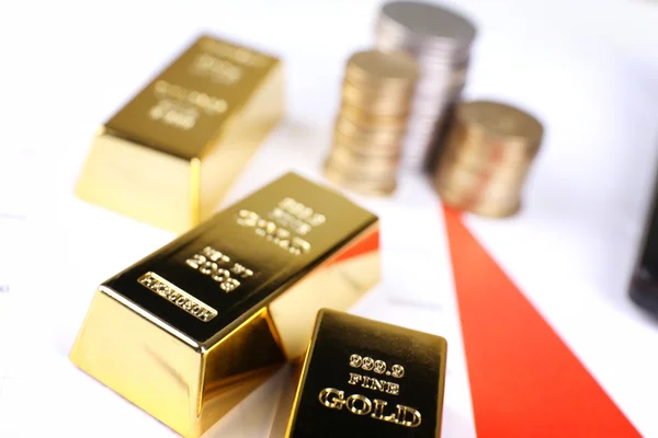Gold bullion with coins