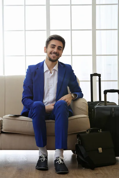 Business man with suitcase