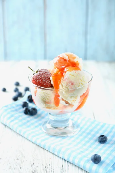 Ice cream with fresh frozen berries