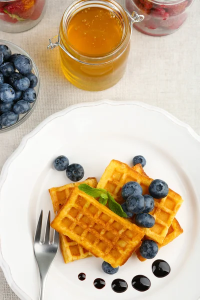 Waffles with forest berries