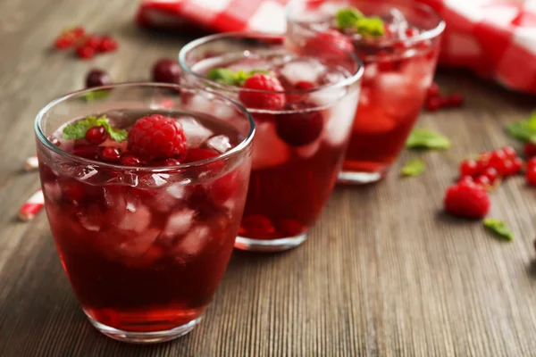 Glasses of berry juice