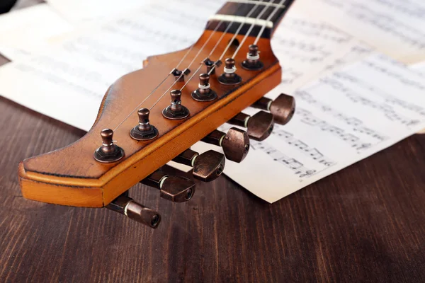 Electric guitar with music notes