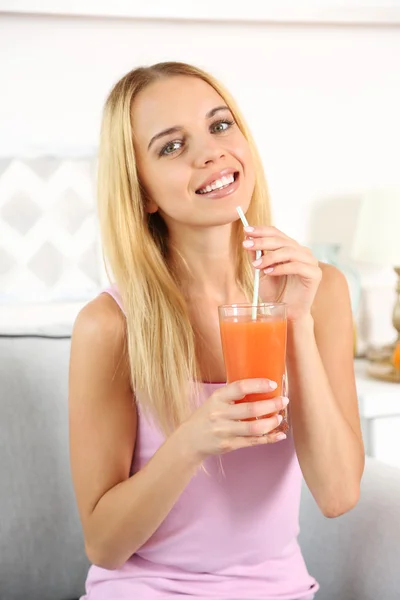 Young woman with juice