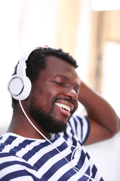 African American man with headphones