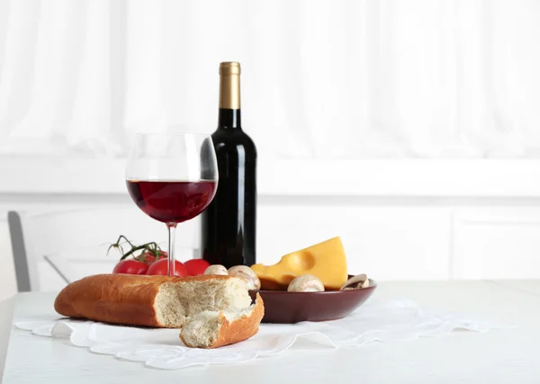 Set of products with wine bottle