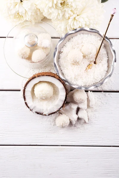 Homemade Candies in coconut flakes