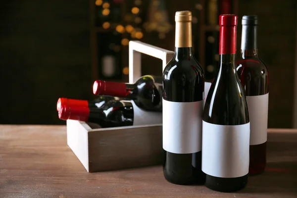 Luxury wine bottles on the table