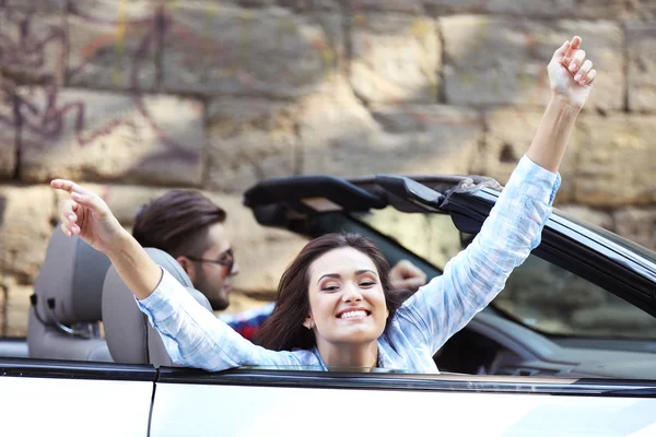 Couple in the car outside