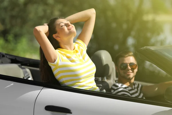 Couple in the car outside