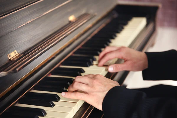 Man hands classic piano playing