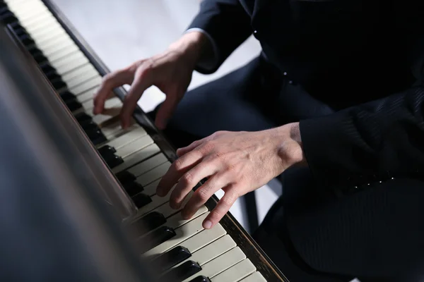 Musician hands classic piano playing