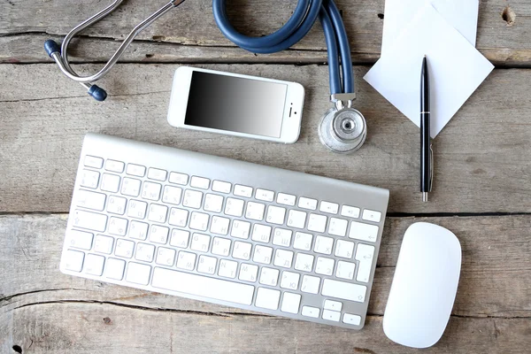 Medical still life with keyboard