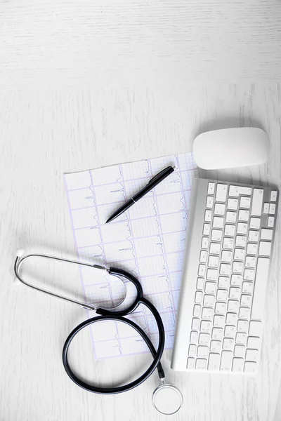 Medical still life with keyboard