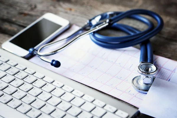 Medical still life with keyboard