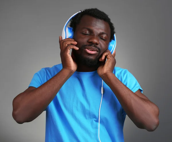 African American man with headphones