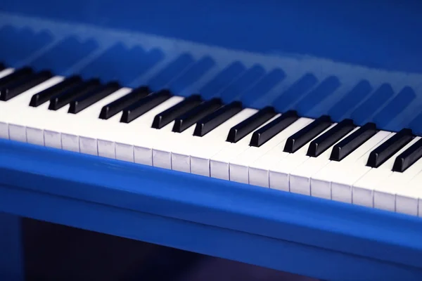 Piano keys of blue piano