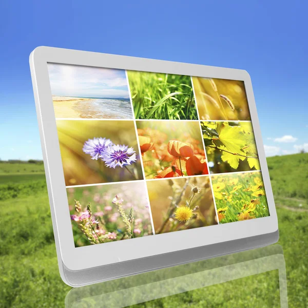 Tablet PC with images of natural objects