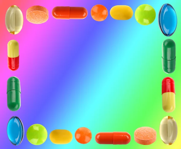 Different pills shaped as frame
