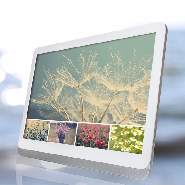 Tablet PC with images of nature objects