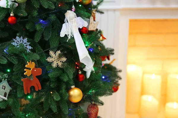 Decorated room with Christmas tree