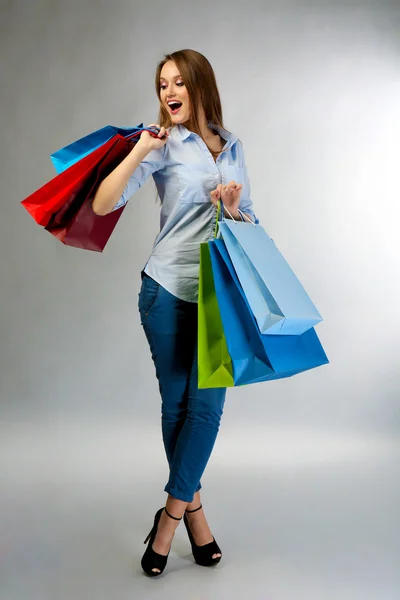 Woman with shopping packages