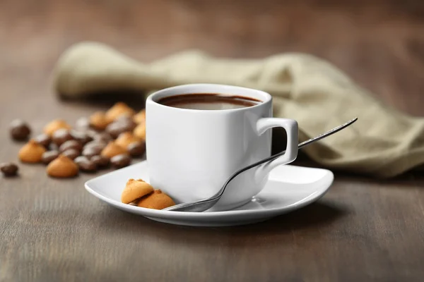 Cup of cacao with biscuits