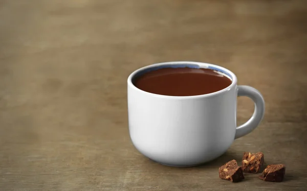 Cup of cacao with chocolate