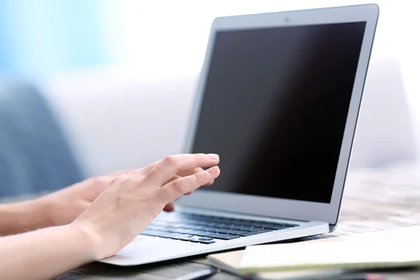 Woman  working with laptop