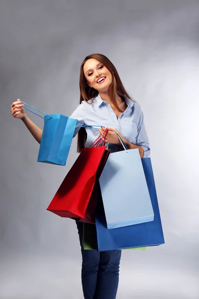 Woman with shopping packages