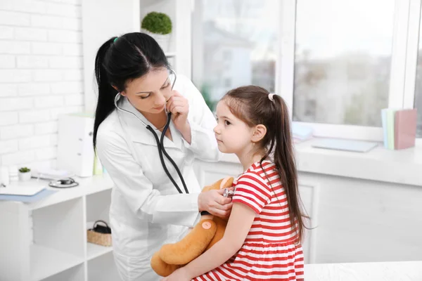 Doctor examining a child in the office