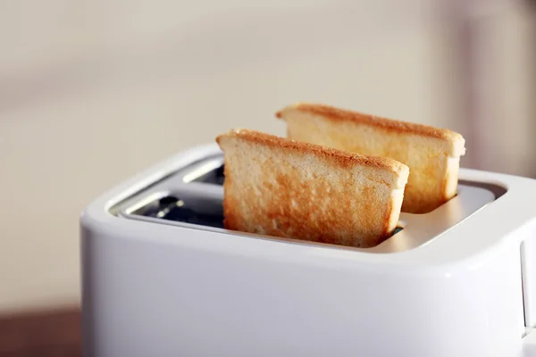 Crusty toasts in toaster