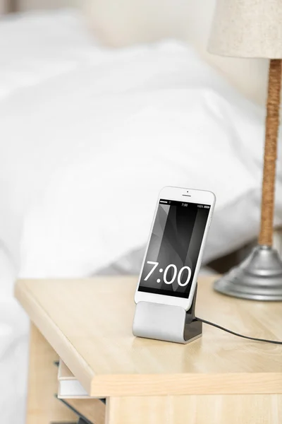 Smart phone on nightstand