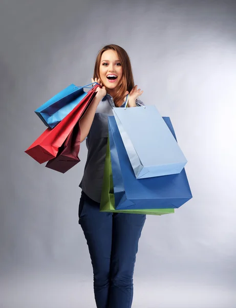 Woman with shopping packages